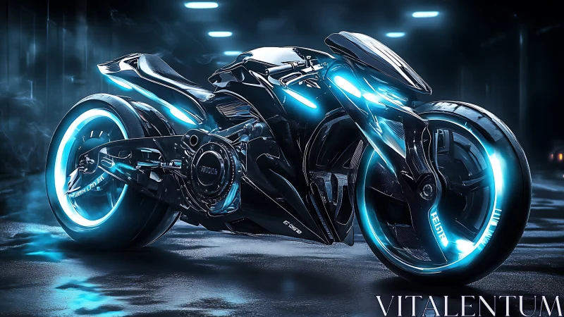 Cyberpunk neon superbike in high-gloss 3D studio render.