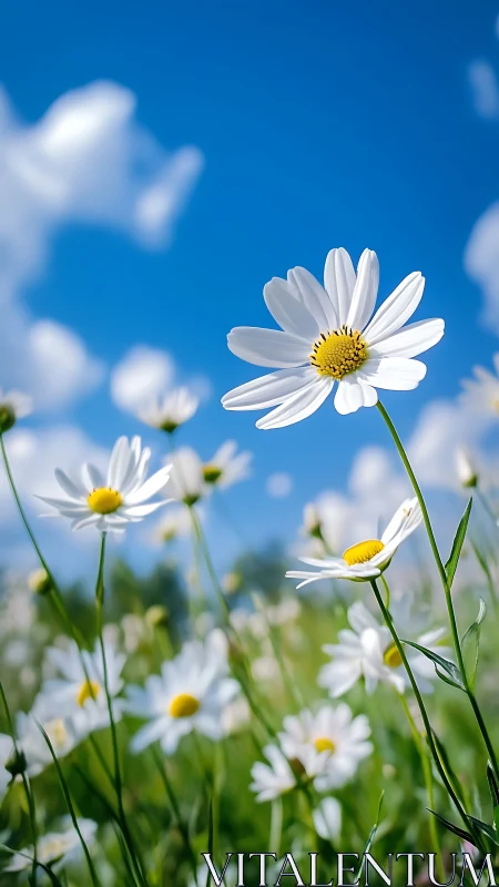 White Daisies Celebrating Under Blue Skies