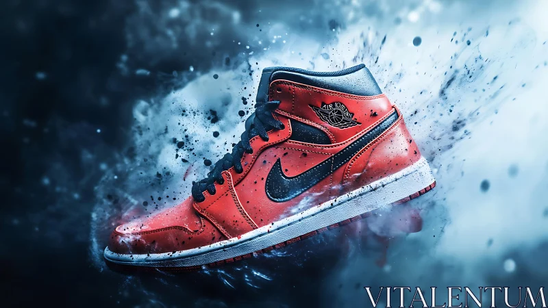 Bold red sneaker bursting with energy and street style.