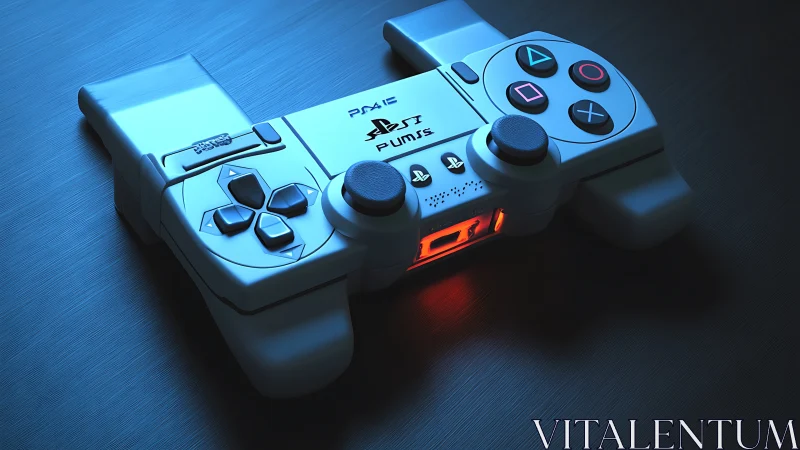 Modular Gaming Controller Array with Cyan Illumination.