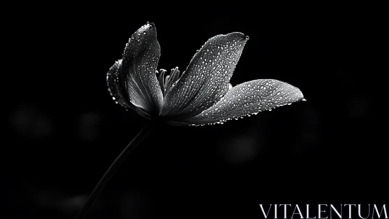 Rain-Kissed Petals Unfold Against Midnight.