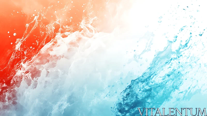 Colorful clash of warm firelight and cool ocean spray.