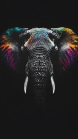 Prismatic tusked monarch emerging from the midnight hush.