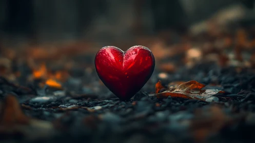 Radiant Heart Among Autumn's Quiet Whispers.