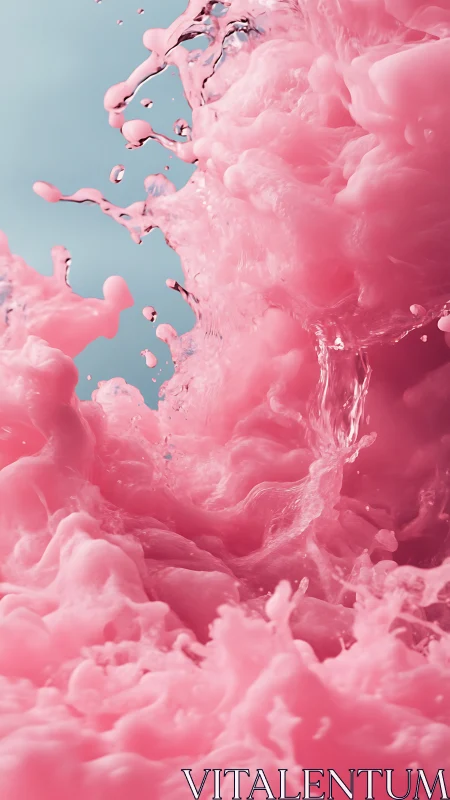 Pink liquid splash forms dense, dynamic fluid textures