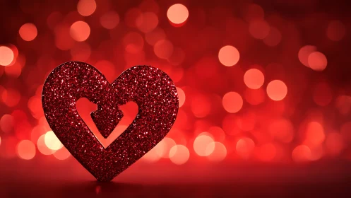 Crimson Heart Emerges Through Glittering Solitude.