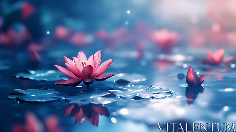 Bioluminescent Lotus Reverie in Aquatic Silence.