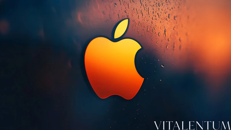 Illuminated Apple Logo: Gradient Luminescence Against Bokeh.