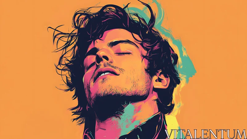 Sun-dazed dreamer drifting in neon warmth and whispers.