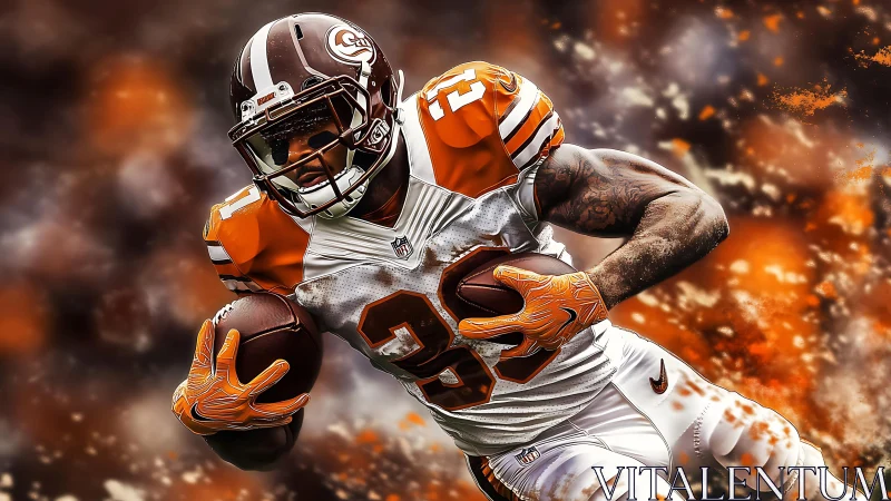 Blazing running back slices through a storm of shattered light