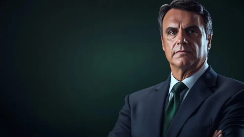 Studio-lit executive portrait with high-contrast facial modeling.