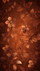 Layered three-dimensional flowers rendered in warm orange tones throughout