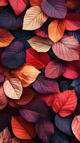 Fallen Ember Leaves in Berry Hues Whispering Autumn Quiet.