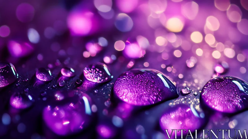 Neon dewdrops lounge on ultraviolet galaxy pavement.