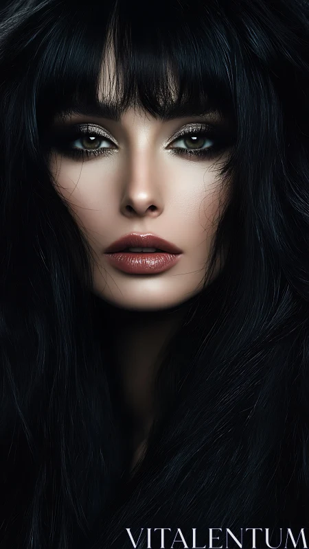 High-contrast digital portrait with hyperreal facial rendering.