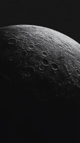 Lunar terminator reveals cratered surface under hard light