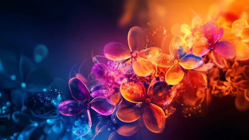 Thermoluminescent Floral Composite with Chromatic Gradient Transition and Particle Dispersion