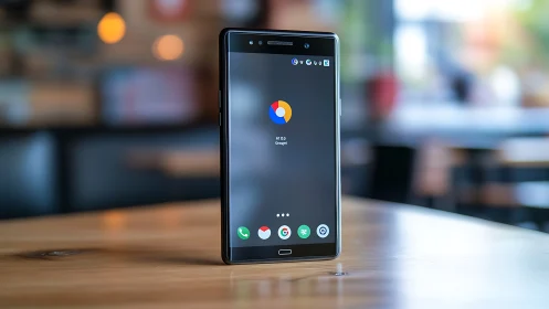 Modern Android Phone Displaying Colorful Home Screen.