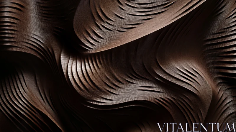 Layered metallic wave surface with flowing carved ridges.