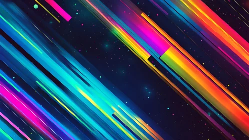 Cosmic neon streaks race across a star-bright digital night.