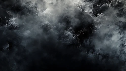 Monochrome turbulent cloud mass fills the entire frame