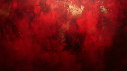 Deep Red Abstract Texture with Bold Brushstroke Patterns.