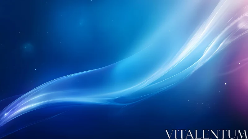 Abstract blue and purple light waves on smooth gradient background.