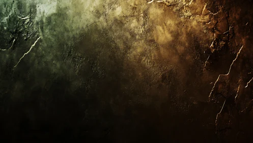 Textured grunge wall with dark green and bronze tones.