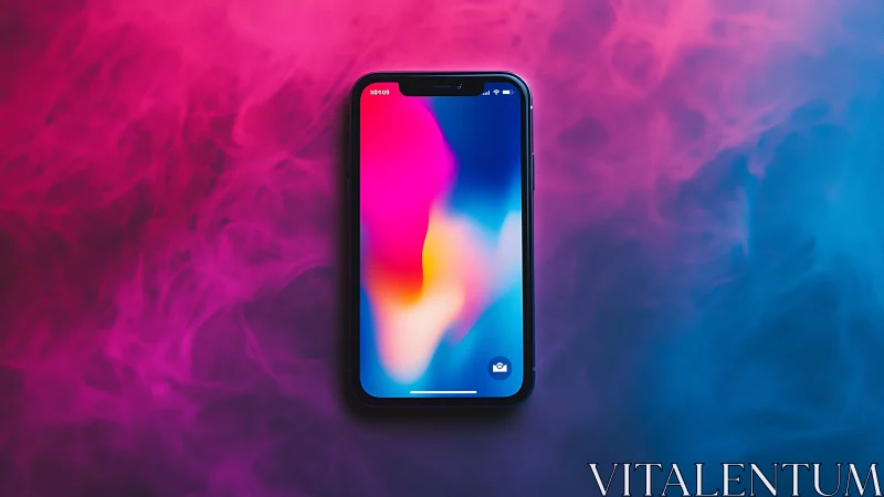 Neon Dreams on Glass: Vibrant Liquid Light Dances Through Modern Smartphone.