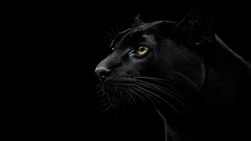 Mesmerizing Black Panther with Golden Gaze