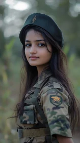 Soft morning light crowns a young cadet in quiet resolve