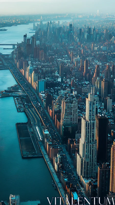 High-rise waterfront cityscape captures dense urban shoreline