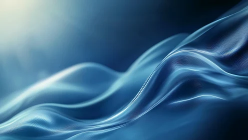 Abstract blue fluid waveforms with smooth layered contours.