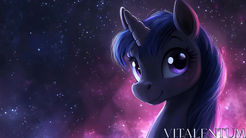 Celestial unicorn portrait rendered in luminous digital painting