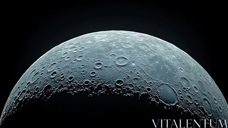 Gently glowing lunar horizon filled with craters and quiet light.