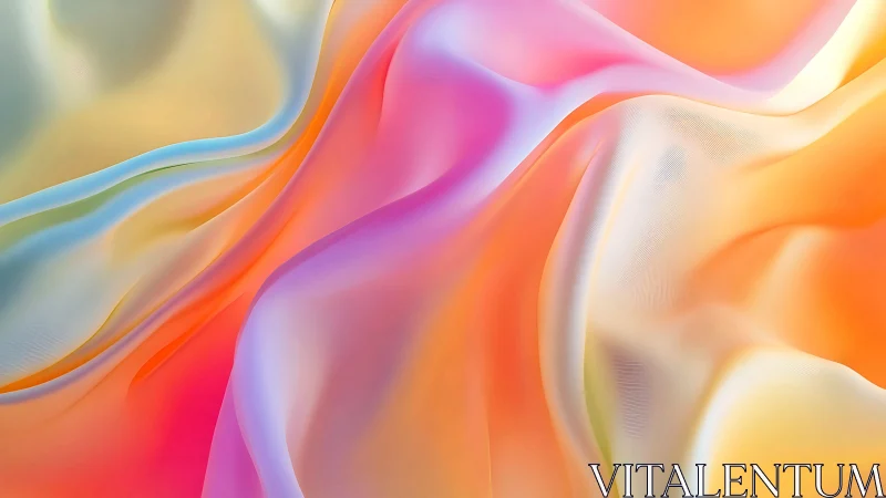 Iridescent pastel fabric waves create soft abstract motion