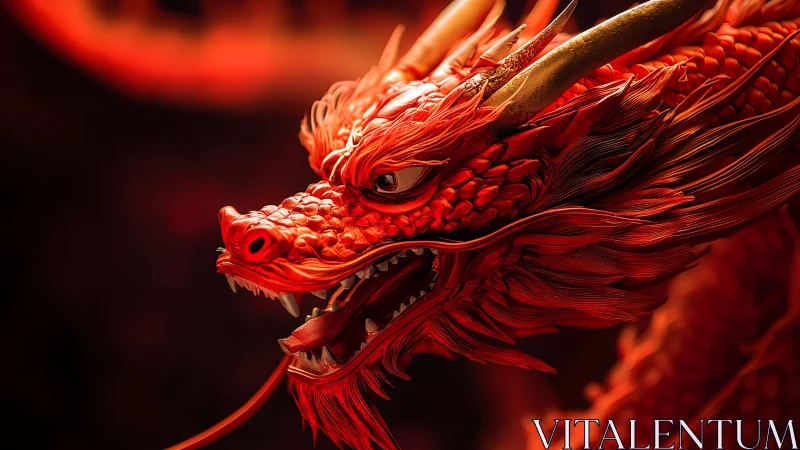 Blazing ember dragon roaring through molten twilight.