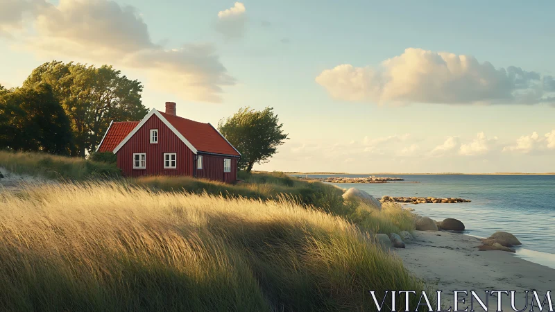 Red Cottage by the Shore.