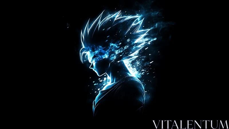 Starlit warrior erupts as neon aura shatters the dark