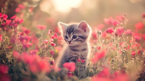 Kitten Discovers Wonder Within the Blushing Petal Meadow