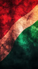 Grunge tricolor flag waves with textured diagonal stripe.