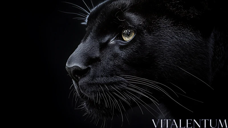 Captivating Black Panther Portrait in Golden Light.