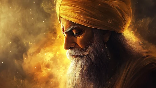 Ember crowned elder drifting through molten quiet skies.