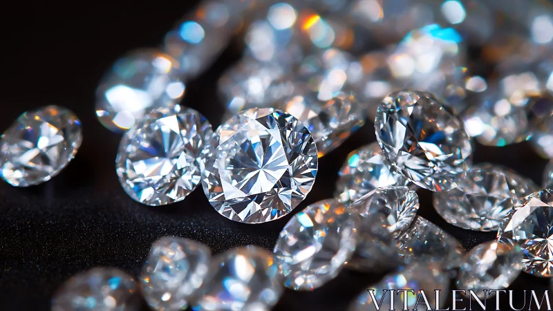 Diamonds scattered in soft light, sparkling with color.