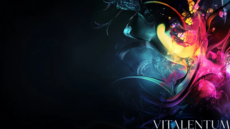 Luminescent vector vortices in asymmetrical chromatic bloom.