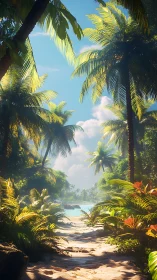 Tropical Canopy Gateway: Where Palms Frame Paradise.