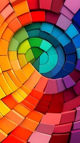 Spiral tessellated color spectrum forms curved 3D tile structure