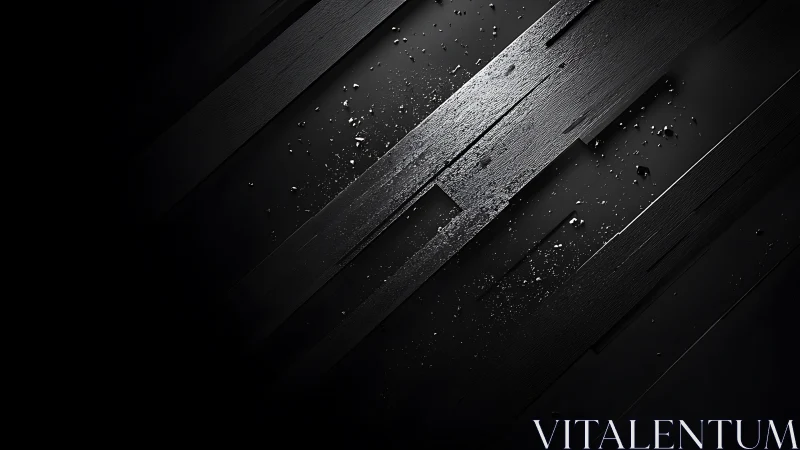 Shattered graphite streaks glide through velvet black silence