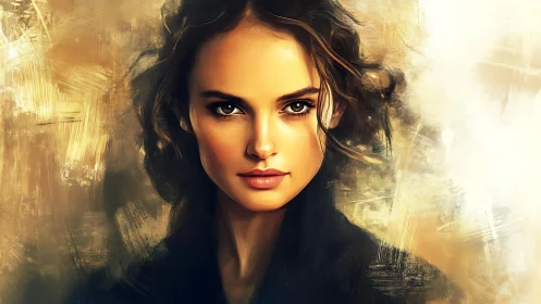 Digital painting portrait with luminous textured brushwork.