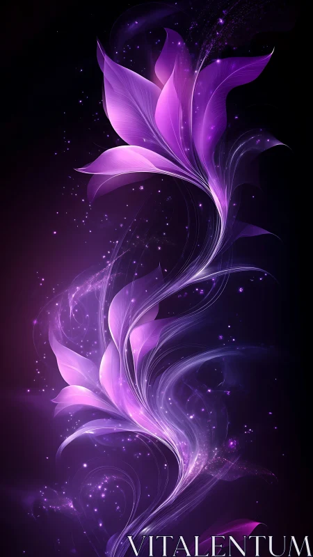 Spectral violet photonic flora with luminous vector filaments.